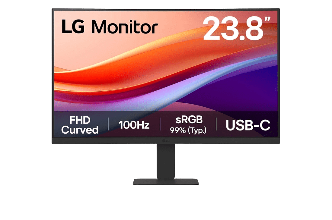 מסך מחשב קעור LG 24'' Curved FHD עם חיבור USB-C – תמונה 3